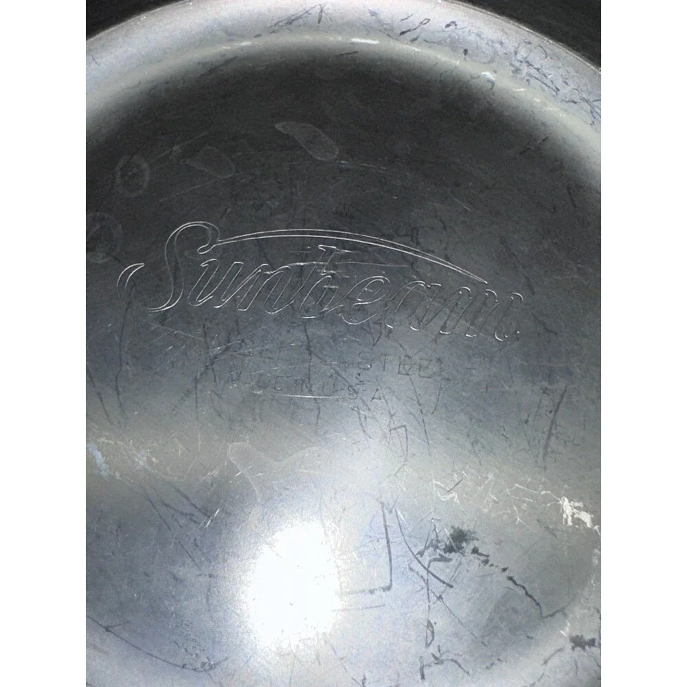 Sunbeam Mixmaster 9 Inch Mixing Bowl Large Stainless Steel Baking USA Made Vtg